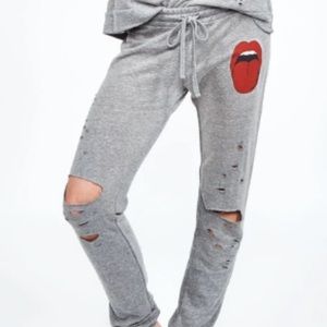 Lightly Worn LAUREN MOSHI URI RED TONGUE SWEATPANT